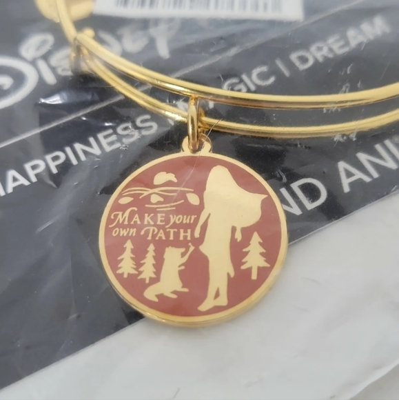 New Disney Alex And Ani Pocahontas "Make Your Own Path" Bangle Bracelet - Picture 2 of 3